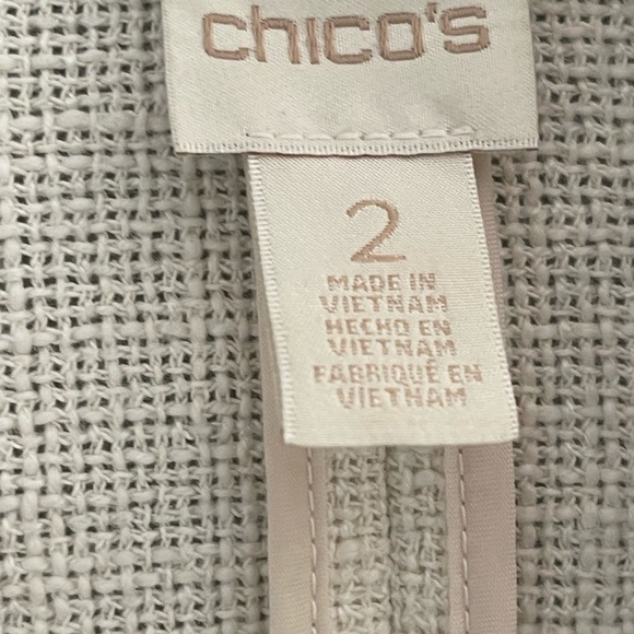 Chicos white Drape-Front Crop Jacket size 2 - Picture 4 of 6